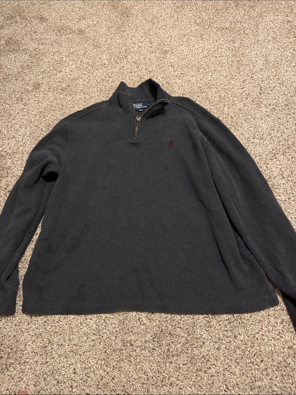 Polo by Ralph Lauren Men's Charcoal Quarter-Zip Sweatshirt Pullover size M